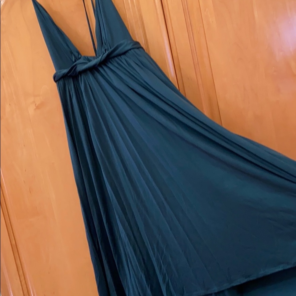 ELLA MOSS forest green halter triangle-top dress
